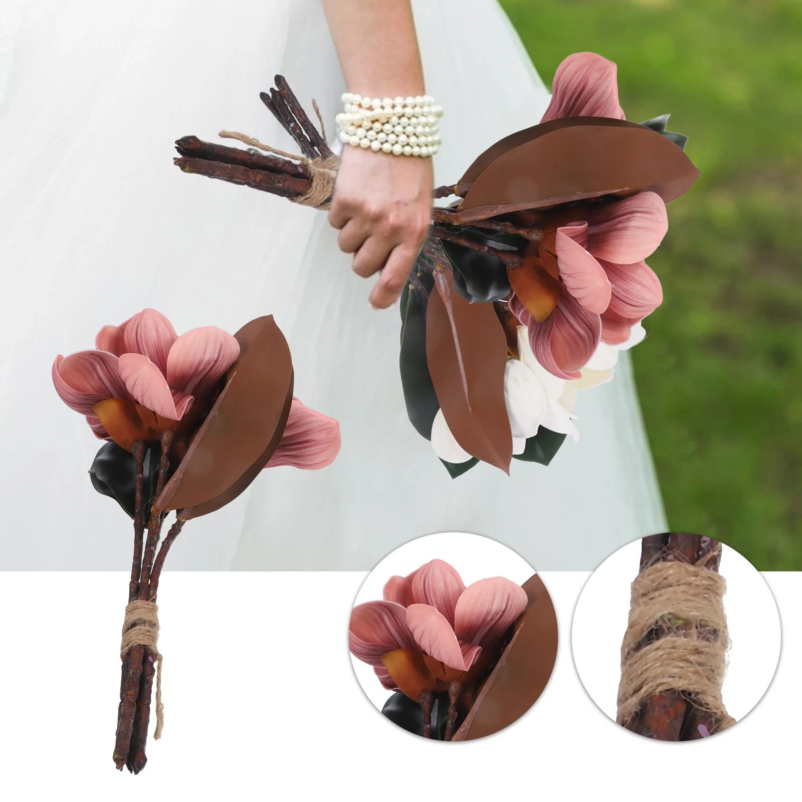 

2pcs Artificial Wedding Party Decorations Home Garden Fake Flower Stems Floral Bouquet Picks Ornamental No