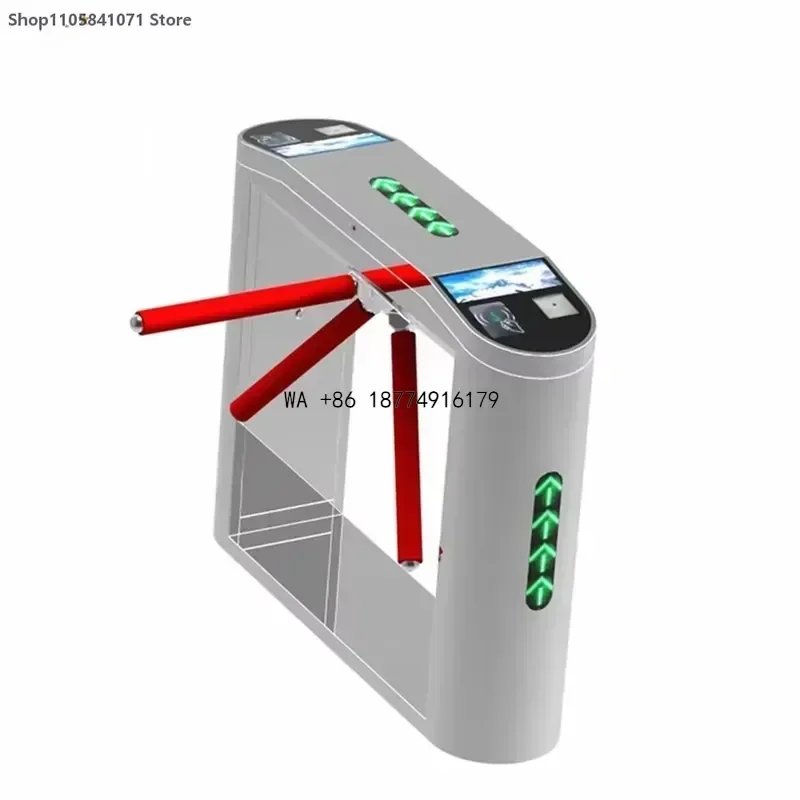 wmwmnu Portable Gym Access Turnstile Tripod Gate with Fingerprint Scanner Software Security Entry System