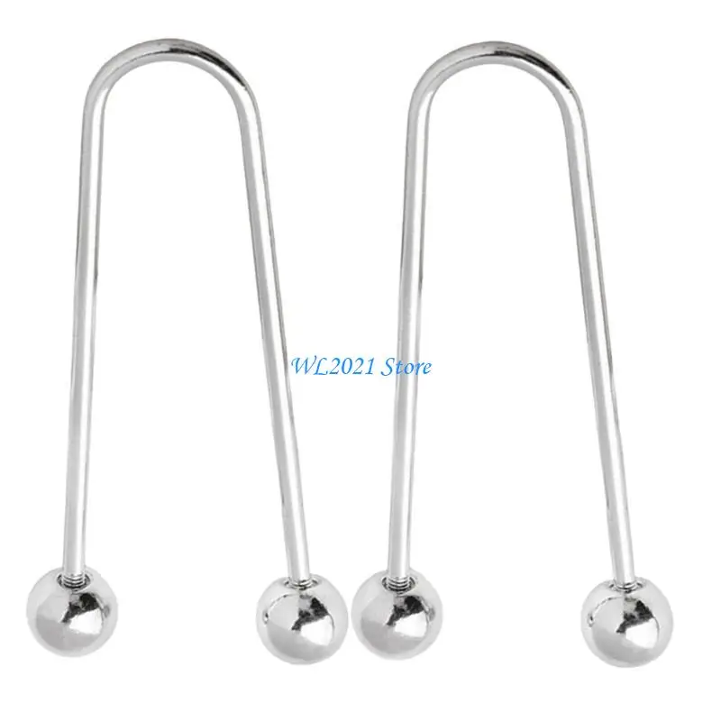 G5GC Multipurpose Metal Spirals Clasps Double Head Brooch 2Pieces Set Garment Fixing Button Clip for Parties and Office Wear