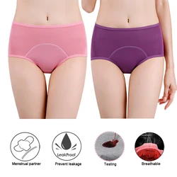Plus Size Female Briefs Anti-side Leakage Menstrual Panties Waterproof Physiological Period Briefs for Lady Menstruation
