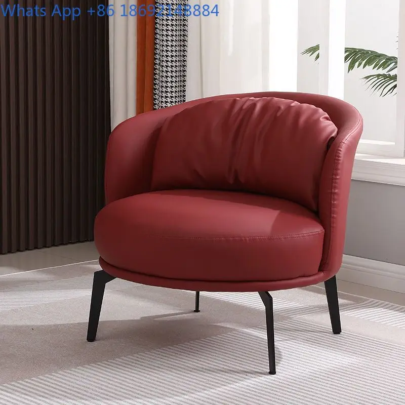Italian Minimalist Style Sofa Chair Bedroom Balcony Small Sofa Single Chair Light Luxury Single Sofa