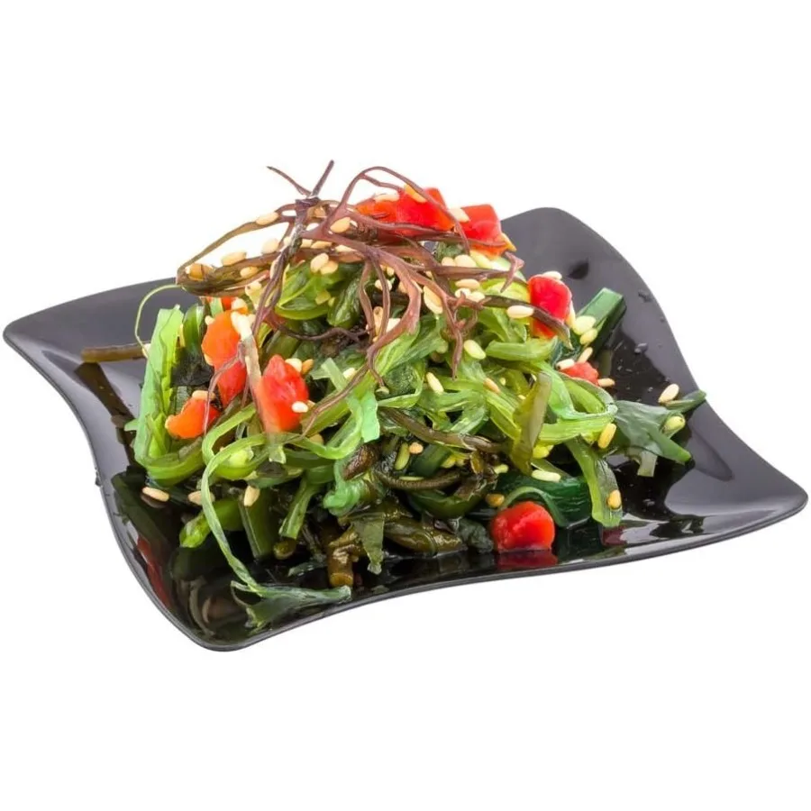 

3 х 3-дюймовые десертные тарелки, 100 маленьких коктейльных тарелок с квадратными волнистыми краями, черные пластиковые одноразовые тарелки для закусок, вмещают соусы