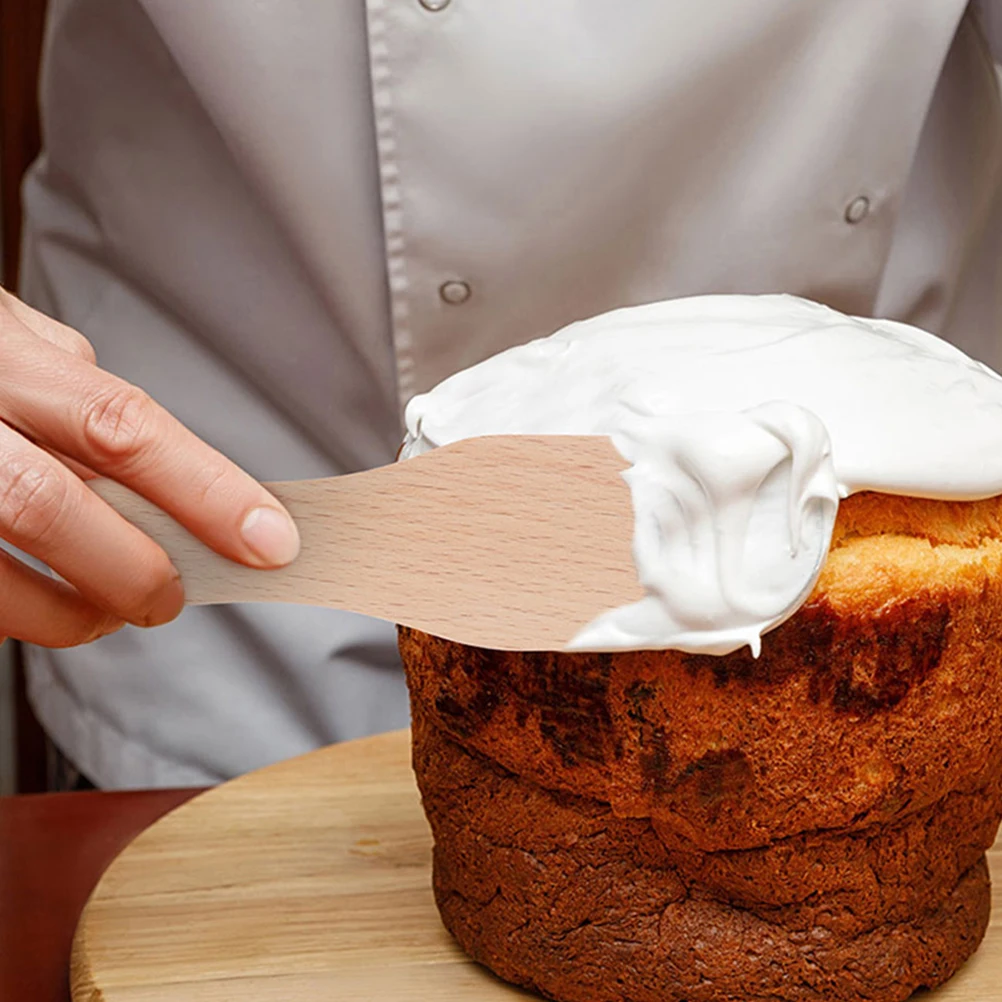 

3pcs Wooden Spatula Pizza Turner Baking Cream Scraper Cooking Spatula For Cake Dessert Restaurant Bbq Use Smooth Wear-Resistant