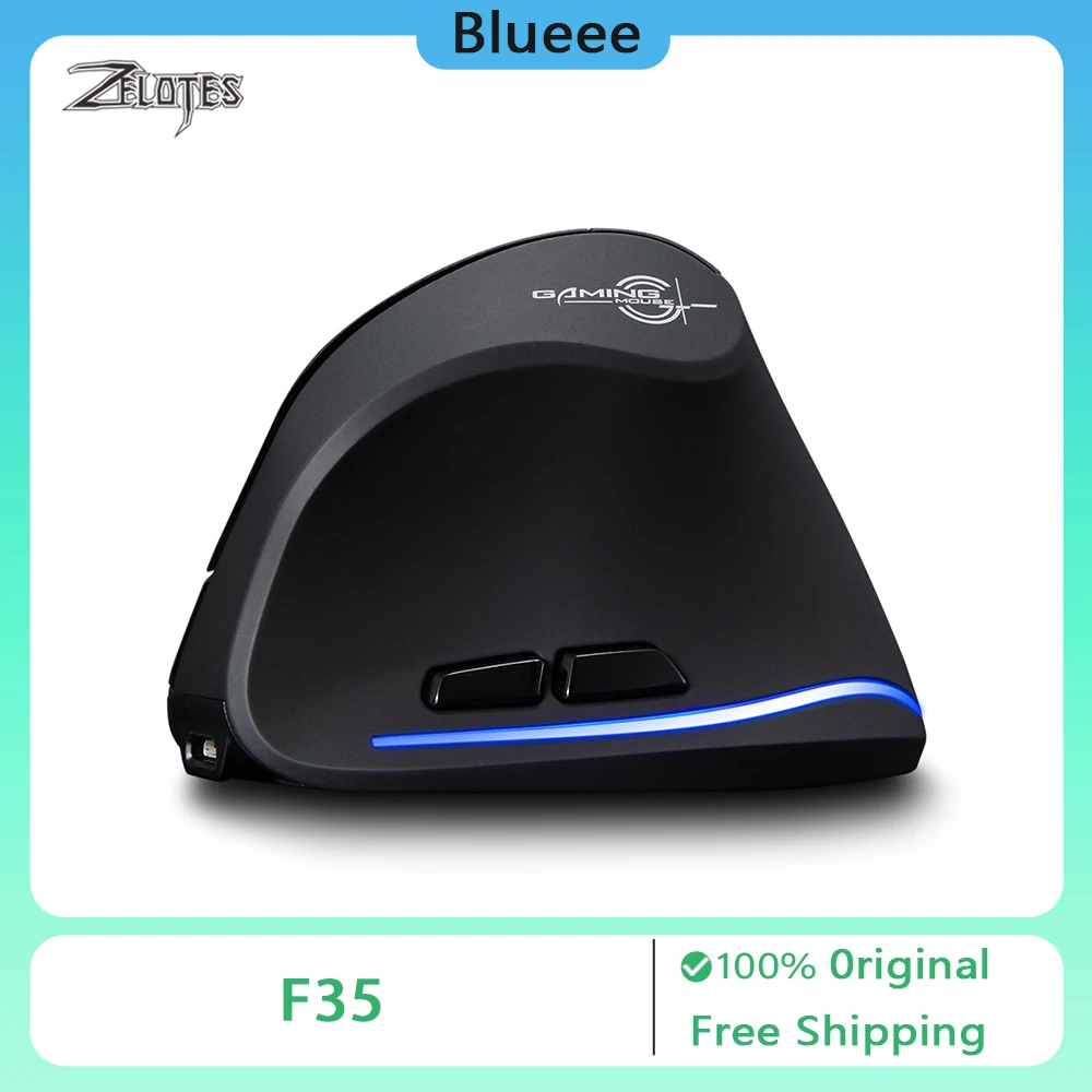 

Zelotes F35 Vertical Gaming Mouse WirelessRechargeable 6 Keys Ergonomic Mouse Comfortable Grip Custom PC Accessory Gifts