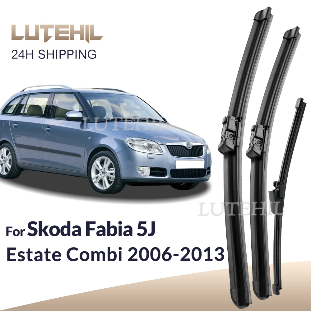 

For Skoda Fabia 5J Estate Combi 2006-2013 2007 Wiper Front & Rear Wiper Blades Windshield Windscreen Window Brushes 21"+21"+16"