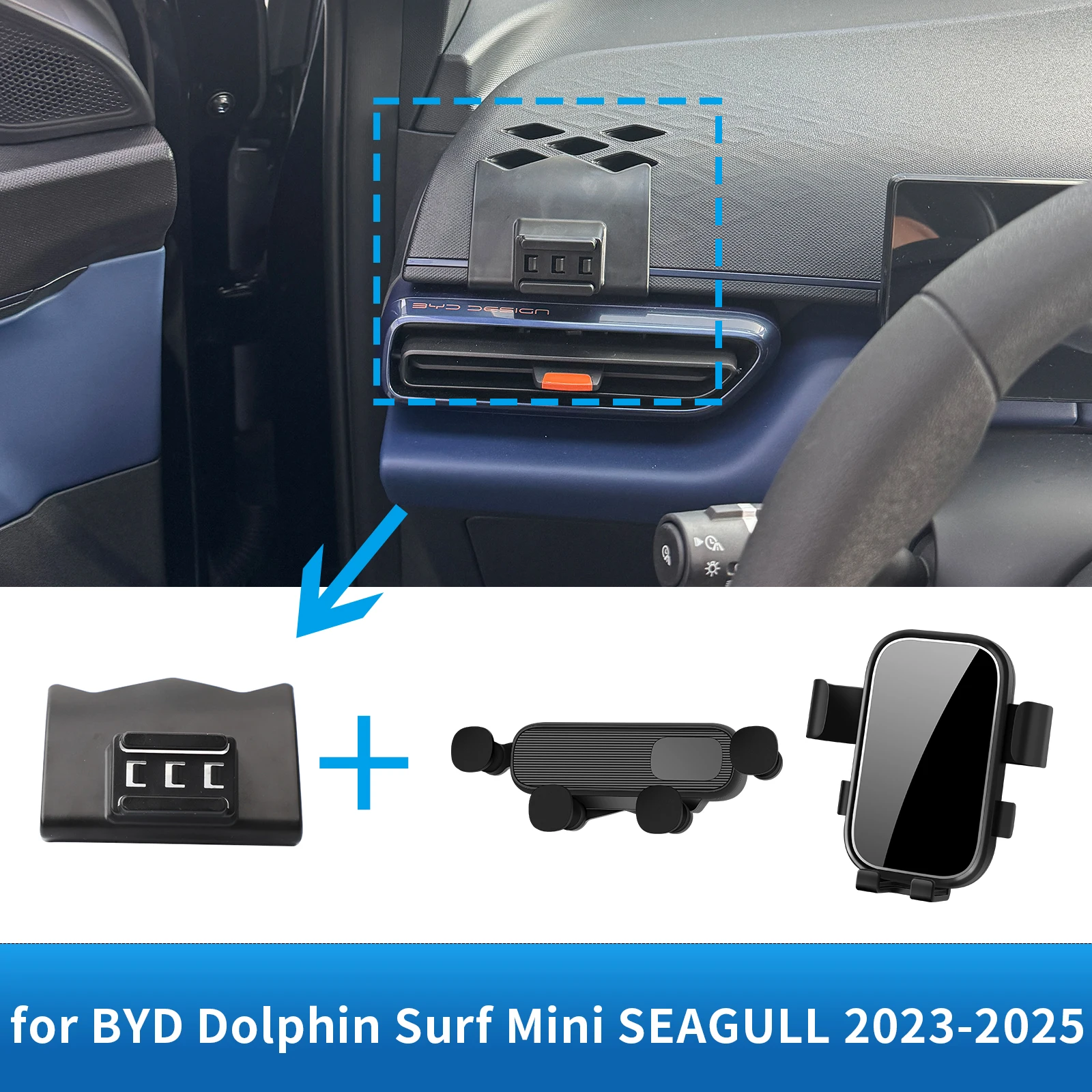 

Car Mobile Phone Holder for BYD Dolphin Surf Mini SEAGULL 2023 2024 2025 GPS Bracket Navigation Stand Auto Accessories