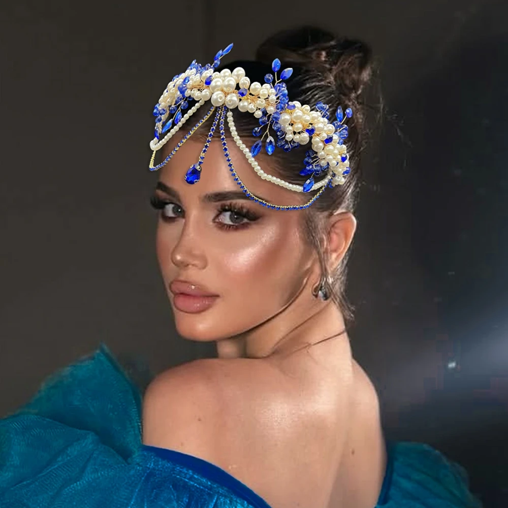 

DZ267 Colorful Bridal Wedding Hair Band Sparkling Rhinestone Hair Accessories Banquet Party Headband Women Fashion Headwear