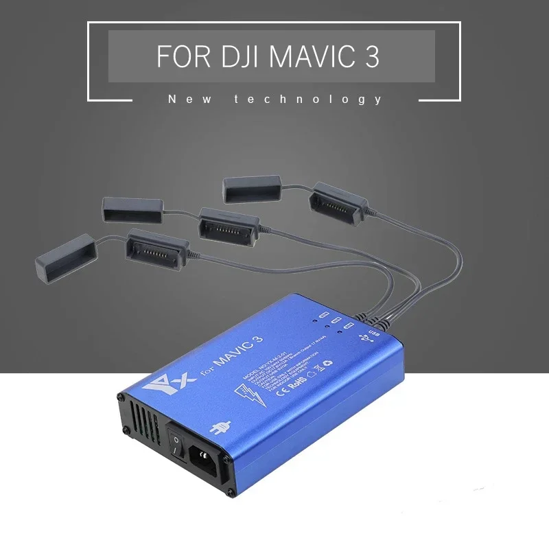 Aluminum 3-in-1 Battery Charger for DJI Mavic 3 Series, Intelligent Multi-Fast Charging Hub for Drone Remote Phone Tablet