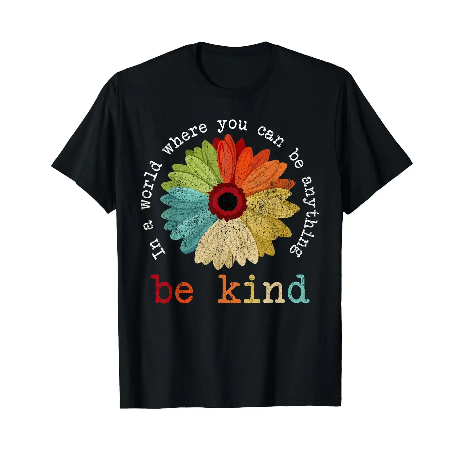 in A World Where You Can Be Anything Kind Kindness T Shirt vintage Washed graphic Soft Top For Everyday Wear homme Breathable
