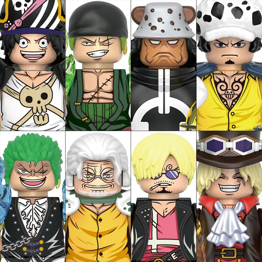X0357 ONE PIECE Luffy Zoro Nami Sanji Chopper Klocki Konstrukcyjne Mini Figurki Akcji Akcesoria Prezenty na Halloween i Boże Narodzenie dla Dzieci