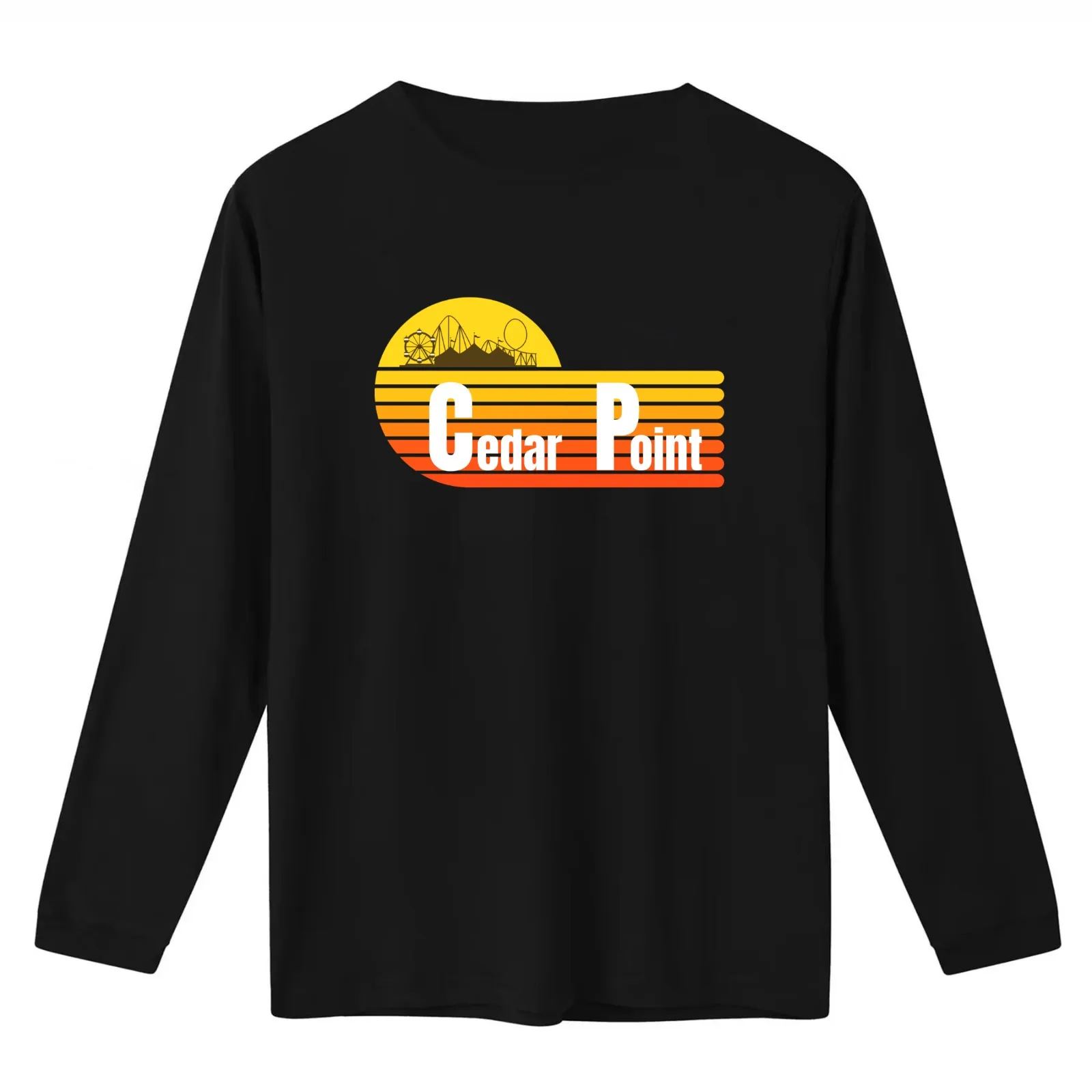 Vintage Cedar Point T-Shirt Summer Casual Cotton Tee Oversized Streetwear Tops Vintage Graphic Print Loose Fit Short Sleeve