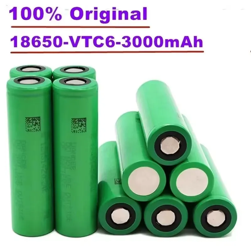 แบตเตอรี่ VTC6 18650 3000มิลลิแอมป์30A 3.7โวลต์แบตเตอรี่ปล่อยสูง18650ชาร์จได้สำหรับไฟฉาย US18650VTC6เครื่องมือแบตเตอรี่