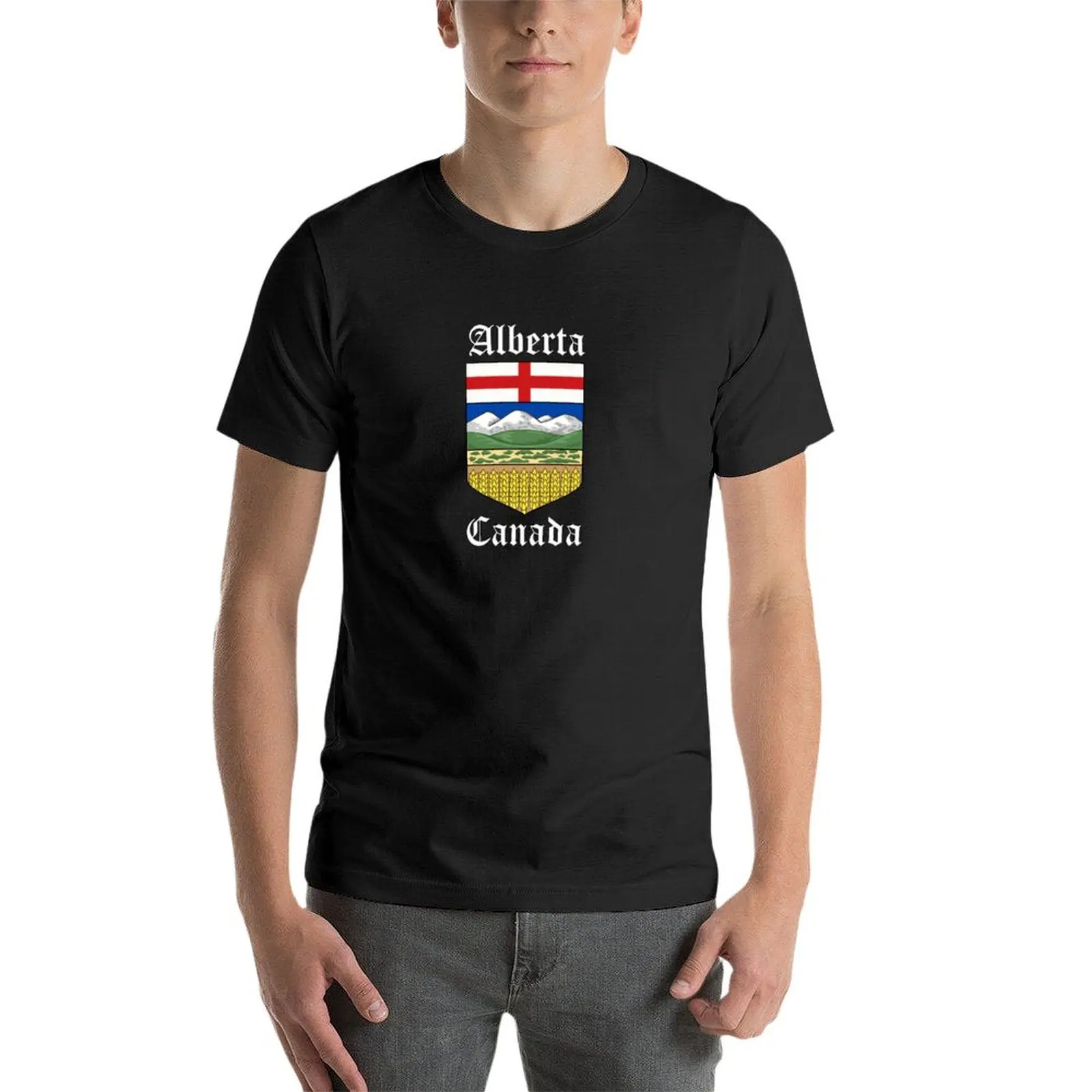 Alberta Canada Coat of Arms T-Shirt anime anime t shirts customs design your own men workout shirt