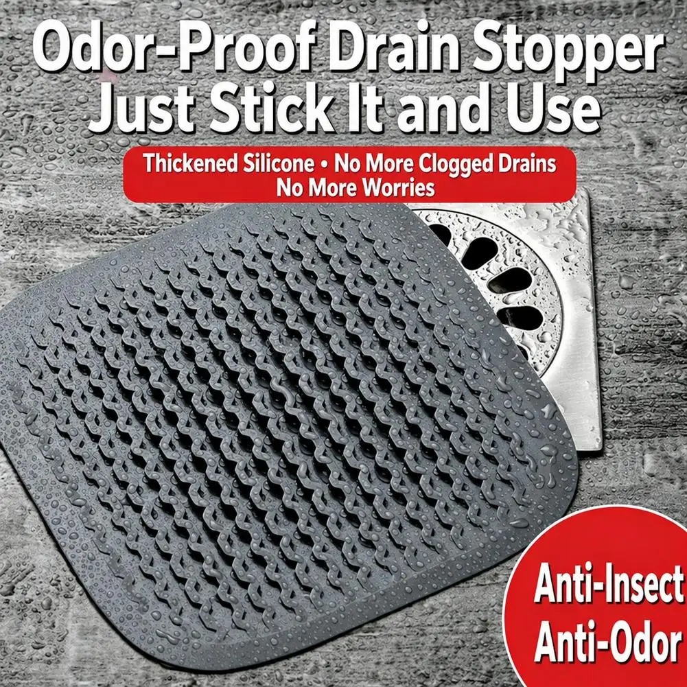 Hair Catcher Sink Strainer Flat and Mesh Style Silicone Drain Cover Easy Clean Shower Floor Mat for Bathroom Tub and Kitchen