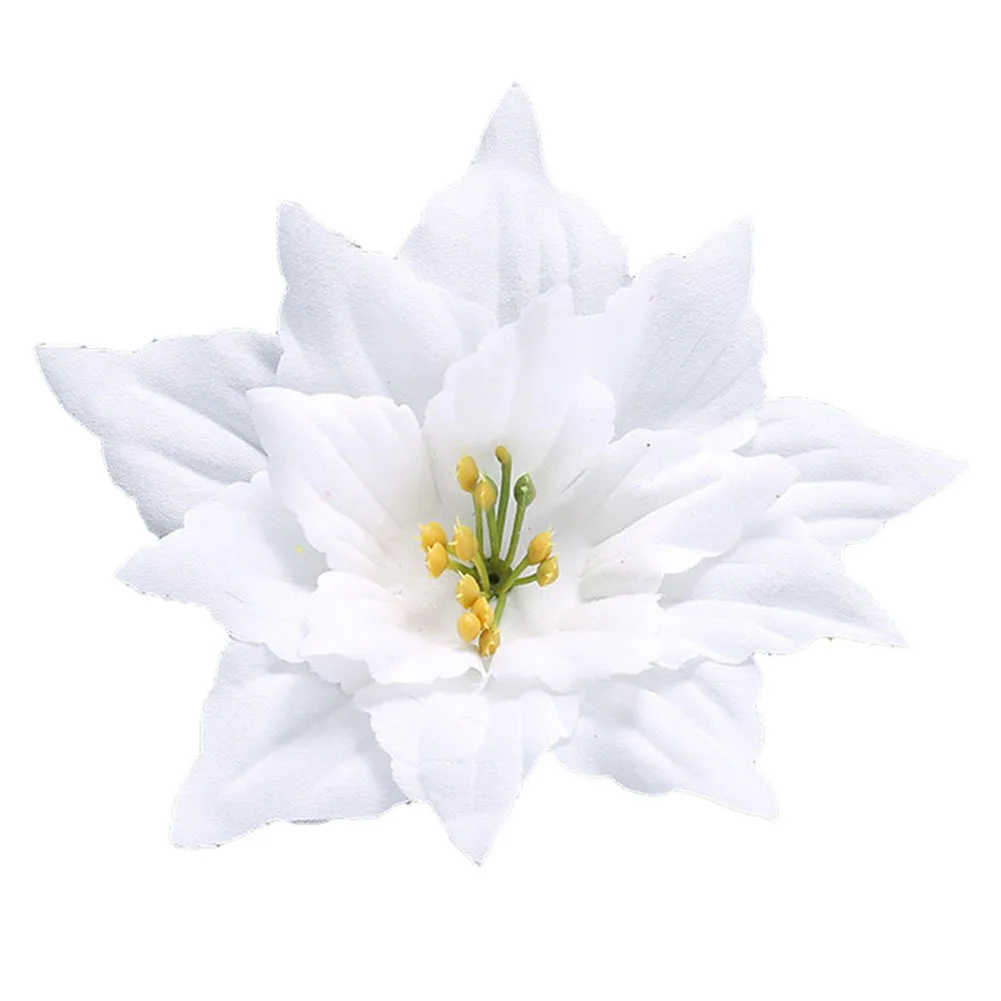 Brightness Christmas Glitter Poinsettia Hanging Flowers Tree Decoration Red Cloth Rose Red And Other Festive Arrangements - Image 5