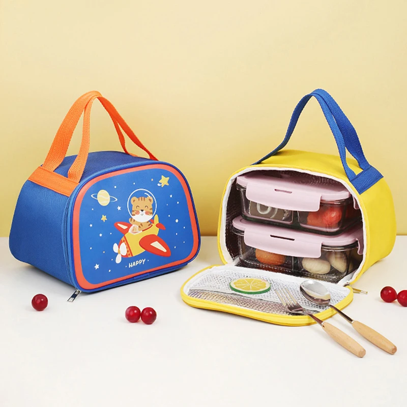 

Cute Kids Lunch Bag with Animal Pattern Insulated Cooler, Boys School Lunch Box Bag Waterproof, Toddler Food Tote for Picnic
