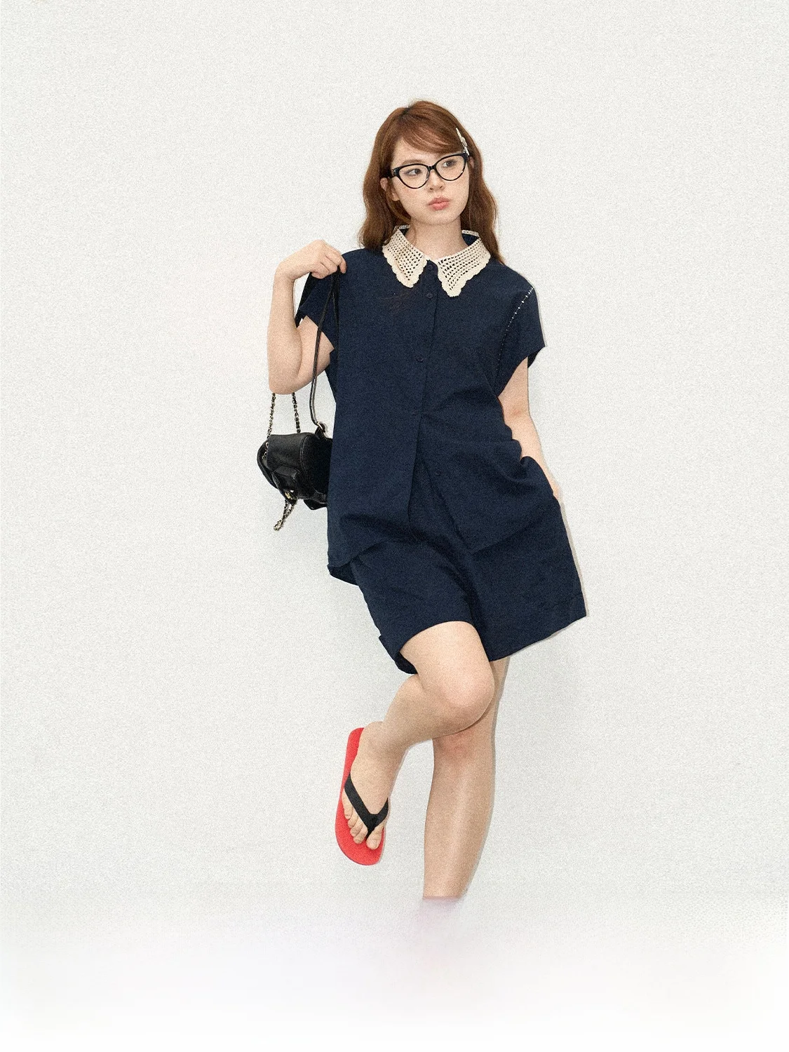 

Шорты JINGU с манжетами и воротником на завязках, в стиле пэчворк, женские, летняя коллекция Hanfu