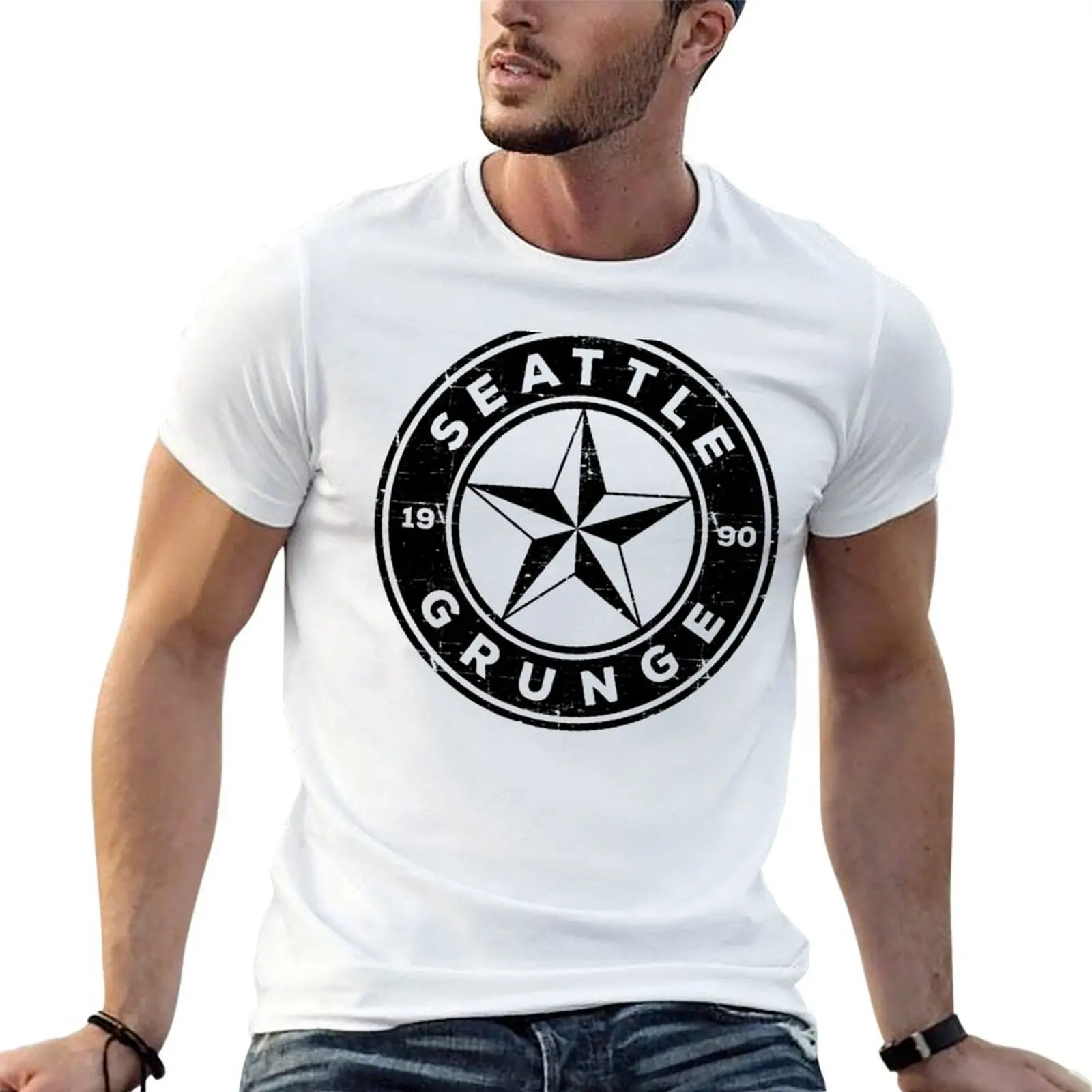 

Seattle 1990 Grunge Star T-Shirt t shirt man cotton cotton t shirts high quality men t shirt cotton 100% T-shirt