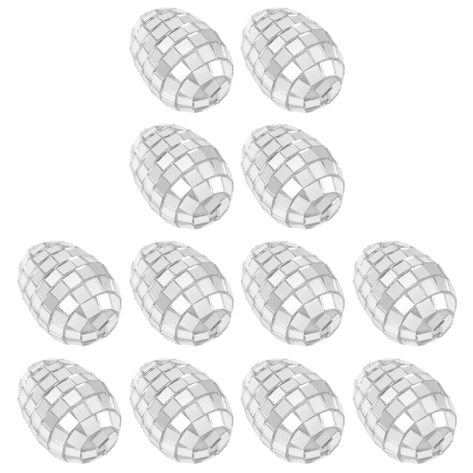 12 Pcs Mirror Easter Egg Party Balls Table Top Egg-shaped Delicate Retro Decor Outdoor Disco Ornaments Basket