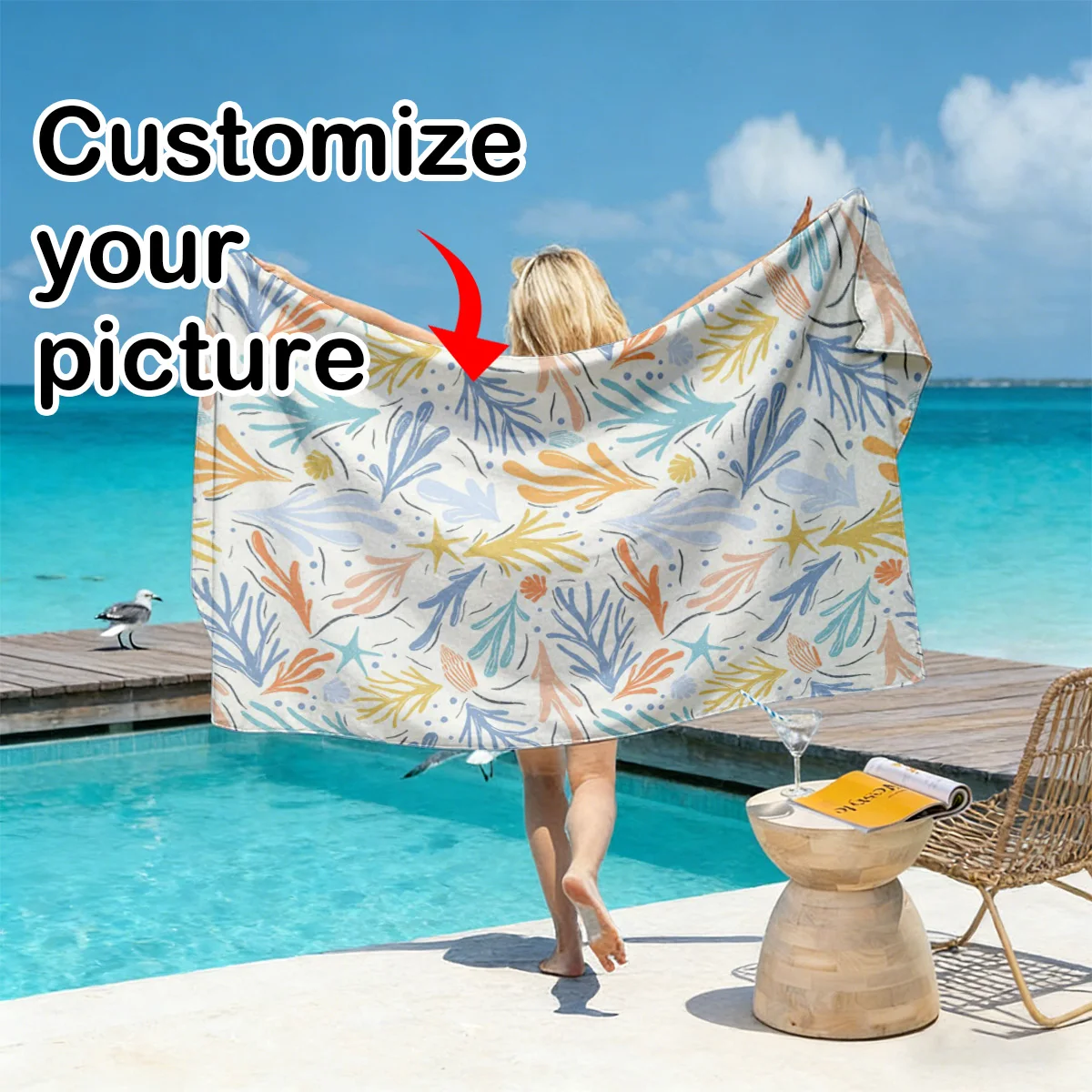 1Pc Custom-Made Soft Quick-Drying Beach Towel, Made with Highly Absorbent and Quick-Drying Fabric, Soft and Skin-Friendly to the Touch, Strong Water Absorption, and Dries Quickly Suitable for Swimming, Sports, Beach Activities, Camping, Diving, Surfing, and Many Other Scenarios, It Is Very Practical for Daily Fitness, Travel, Outdoor Adventures, and Sunbathing. It Is Lightweight and Easy to Carry, Machine Washable and Easy to Maintain. It Is an Essential Item for Beach Trips and Outdoor Leisure, Meeting a Variety of Usage Needs.