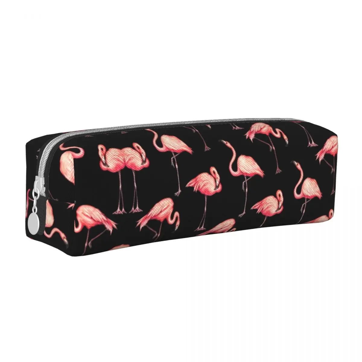 Flamingo Pattern Pencil Case Black Kawaii Boy Girl Cute Pen Box Design School Pencil Cases Stationery Organizer Birthday Present