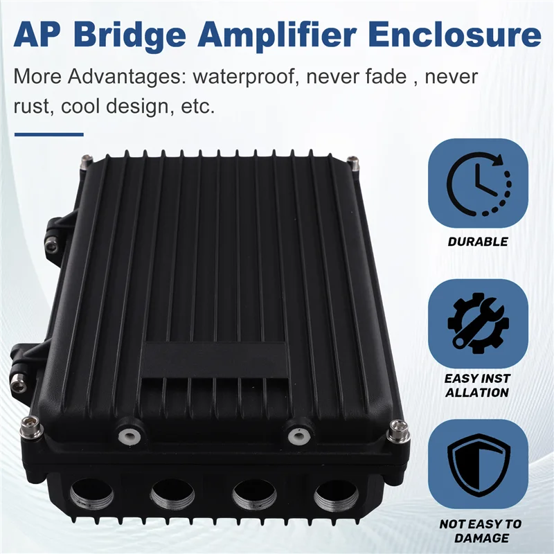 

A13E-Cast Aluminum AP Bridge Amplifier Enclosure, Waterproof Black Box For Electronics, 260X167x68mm