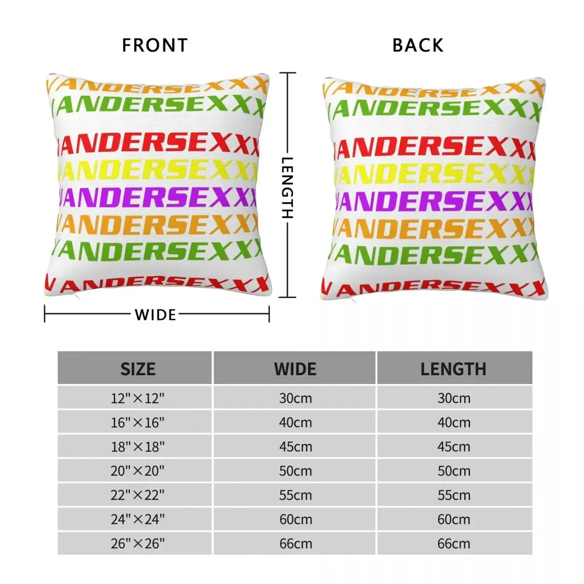 Club Vandersexxx Square Pillowcase Pillow Cover Polyester Cushion Zip Decorative Comfort Throw Pillow for Home Car