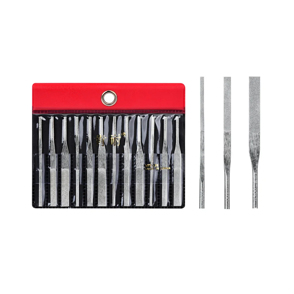 3mm Shank Pneumatic Ultrasonic Diamond Flat File MTP-120 Mechanical File  For Mold Polishing Tapered Hand File Set