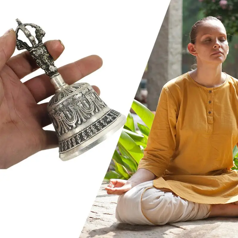 Juego de campana de meditación y Dorje budista tibetano, objetos de Dharma hechos a mano, campana de Dorje, campana de meditación, campana Ritual de Altar