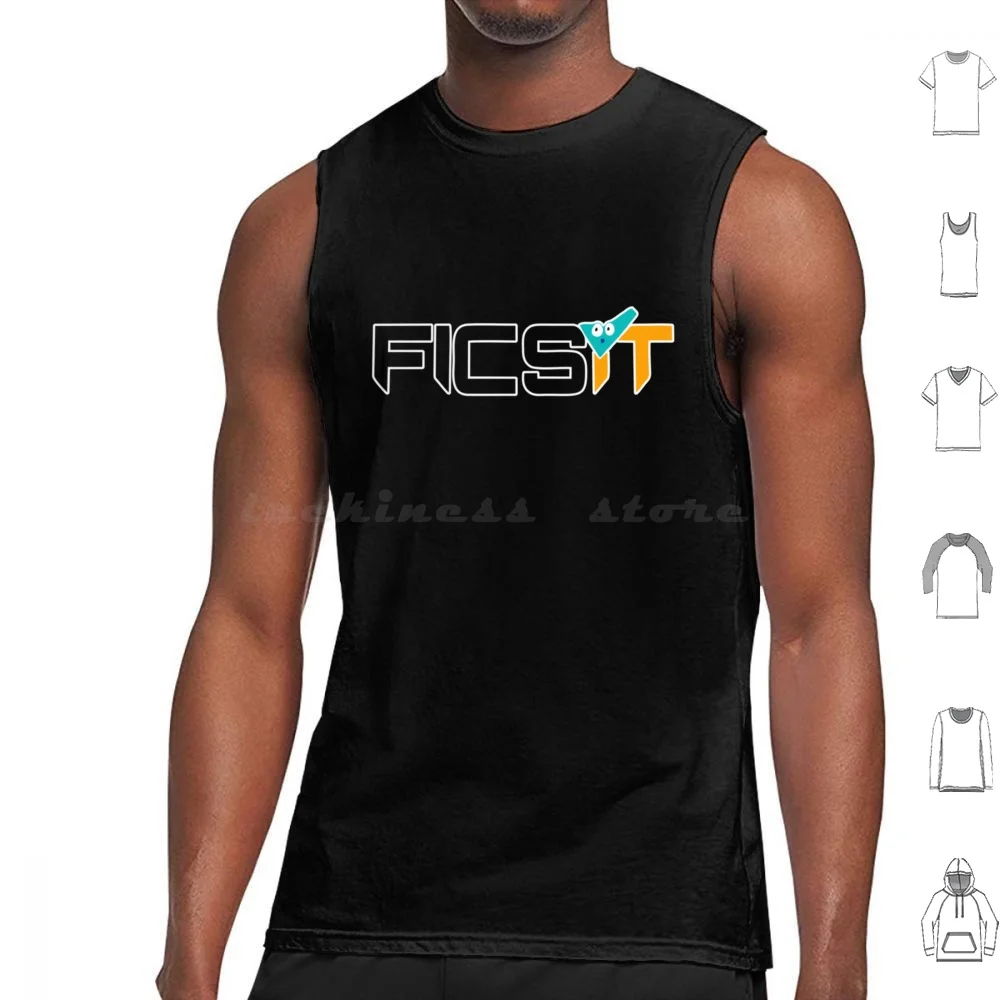 Ficsit Logo Best Edition Tank Tops Vest Sleeveless Factorio Engineer Satisfactory Game Ficsit Pioneer Factory Games