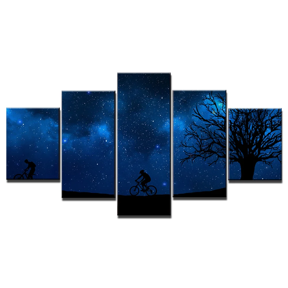 

ArtSailing HD печать 5 шт Холст Искусство езда под звездами настенные фотографии для гостиной современный Бесплатная доставка NY-7391C