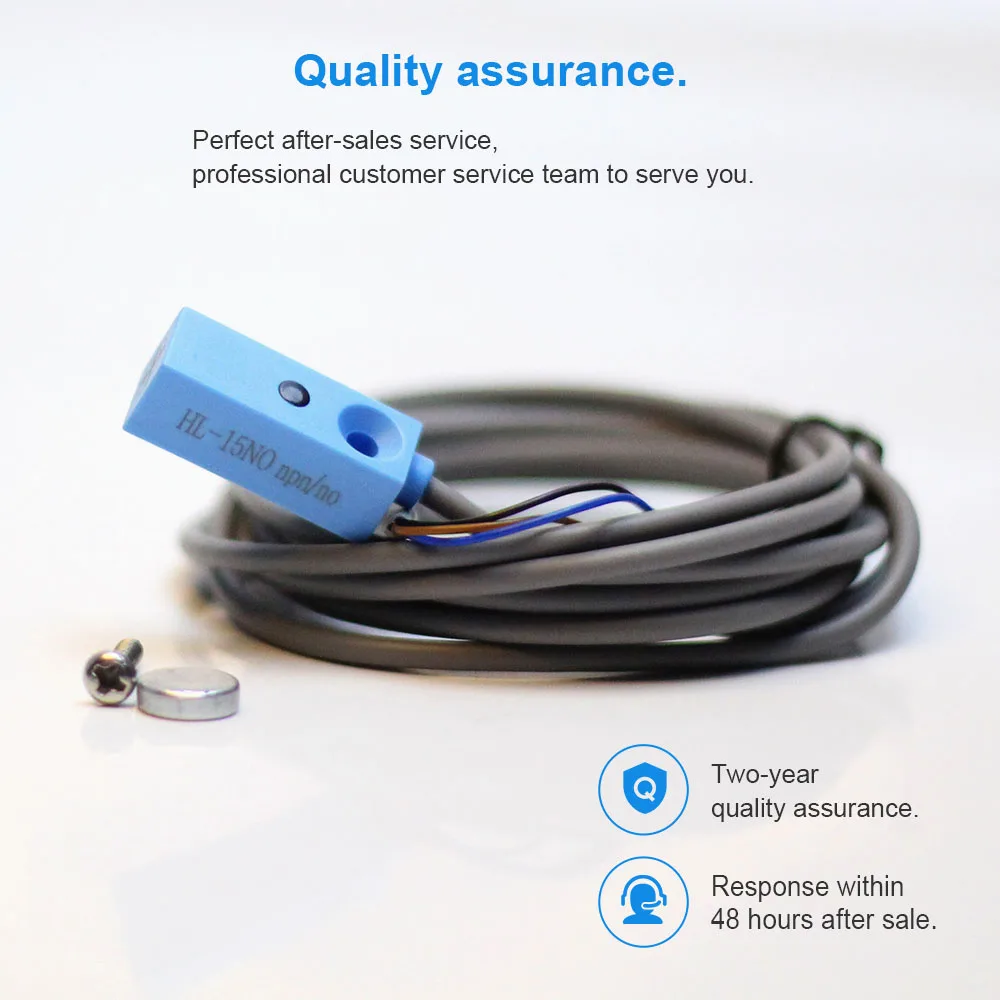 Cloweit 15mm 20mm Micro Hall Effect Sensor IP68 Proximity Magnetic Switch NPN PNP 3-wire NO/NC DC 12V 24V Remote Nonpolar