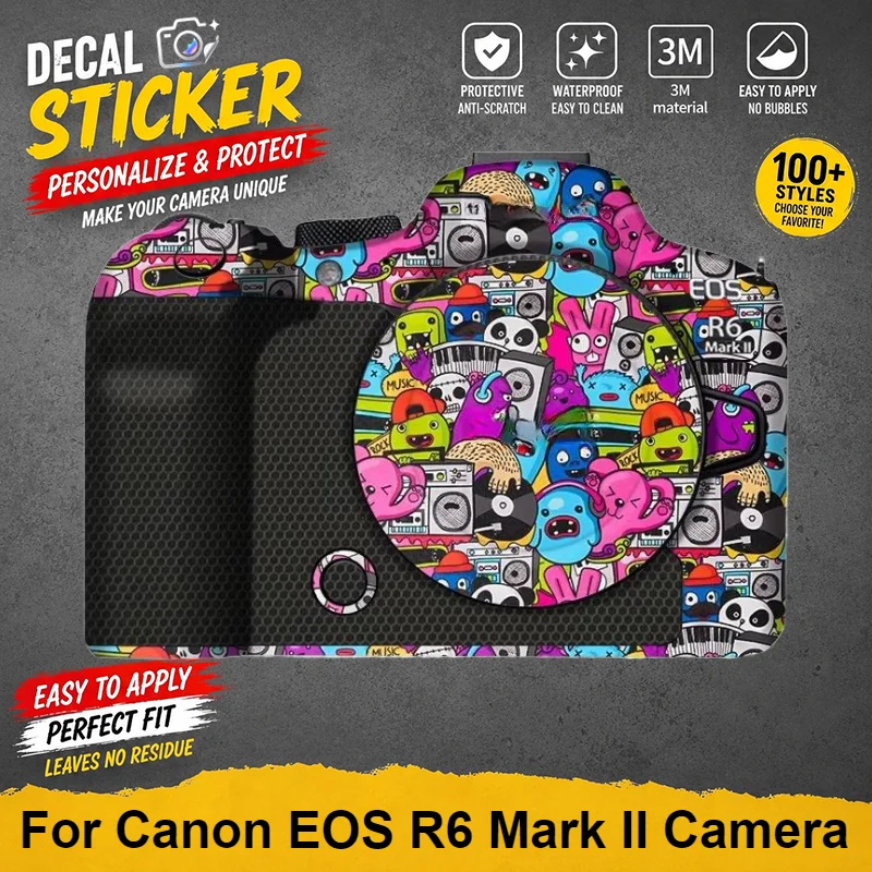 For Canon EOS R6 Mark II Camera Skin Sticker Vinyl Protective Wrap Anti-Scratch Premium Personalized Decal R62 Color blocking