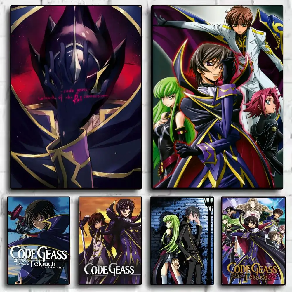 Code G-Geass Poster Stickers Mural Painting Self-Adhesive Wall Decals for Bedroom Living Room Home HD Decor Gift