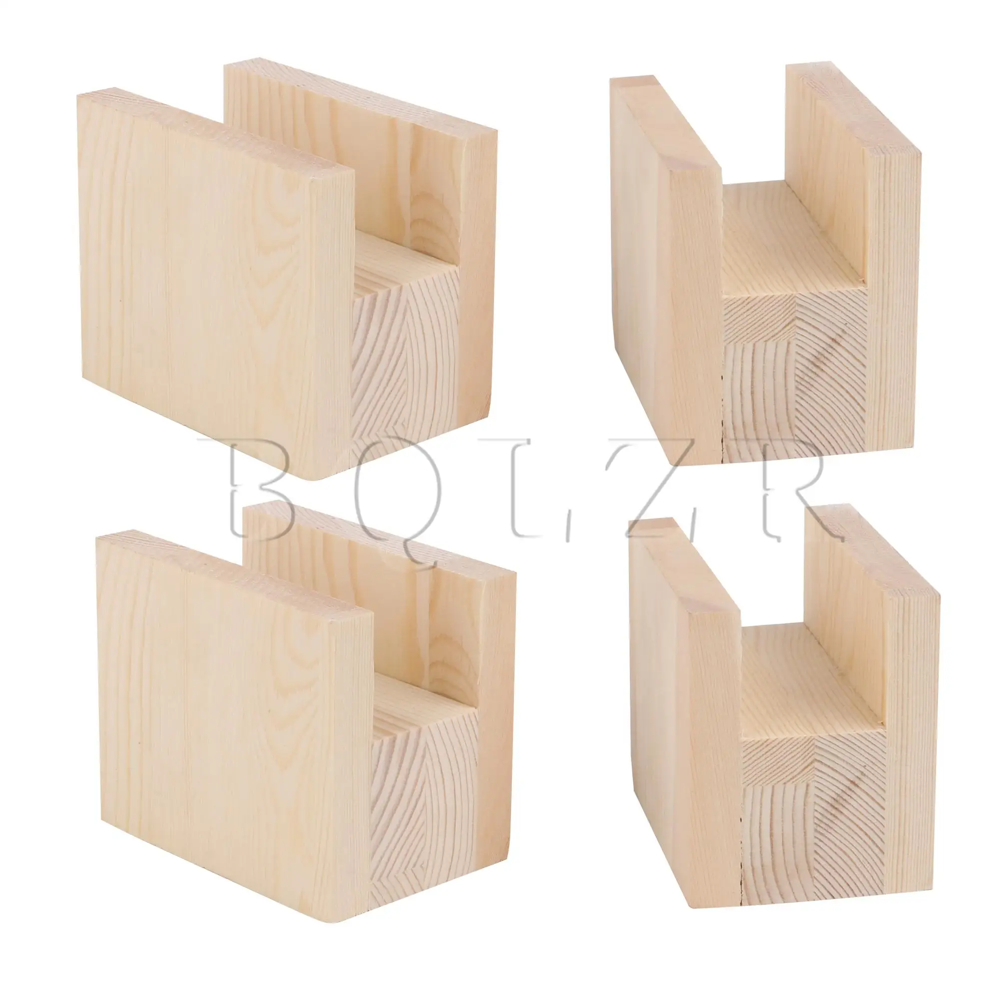 BQLZR 4pcs Card Slot Semi-Closed Wood Riser Lifter Feet for Furniture 10x5x4cm