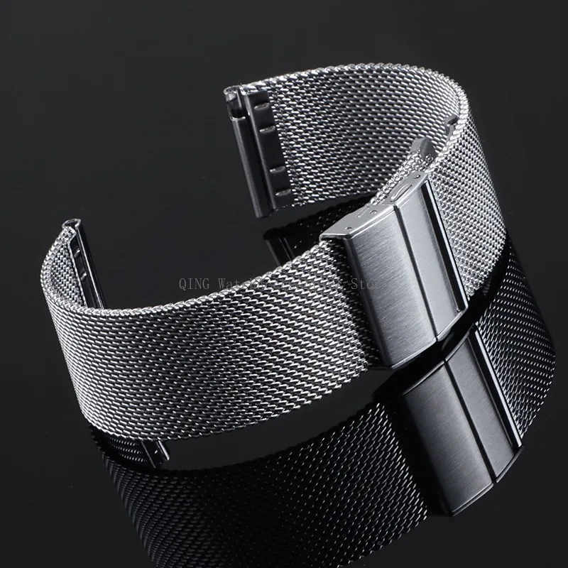 Quick Release Stainless Steel Strap Milanese Watchband Butterfly Clasp Adjustable Bracelets Men Women Metal Wristband 18/20/22mm image 6