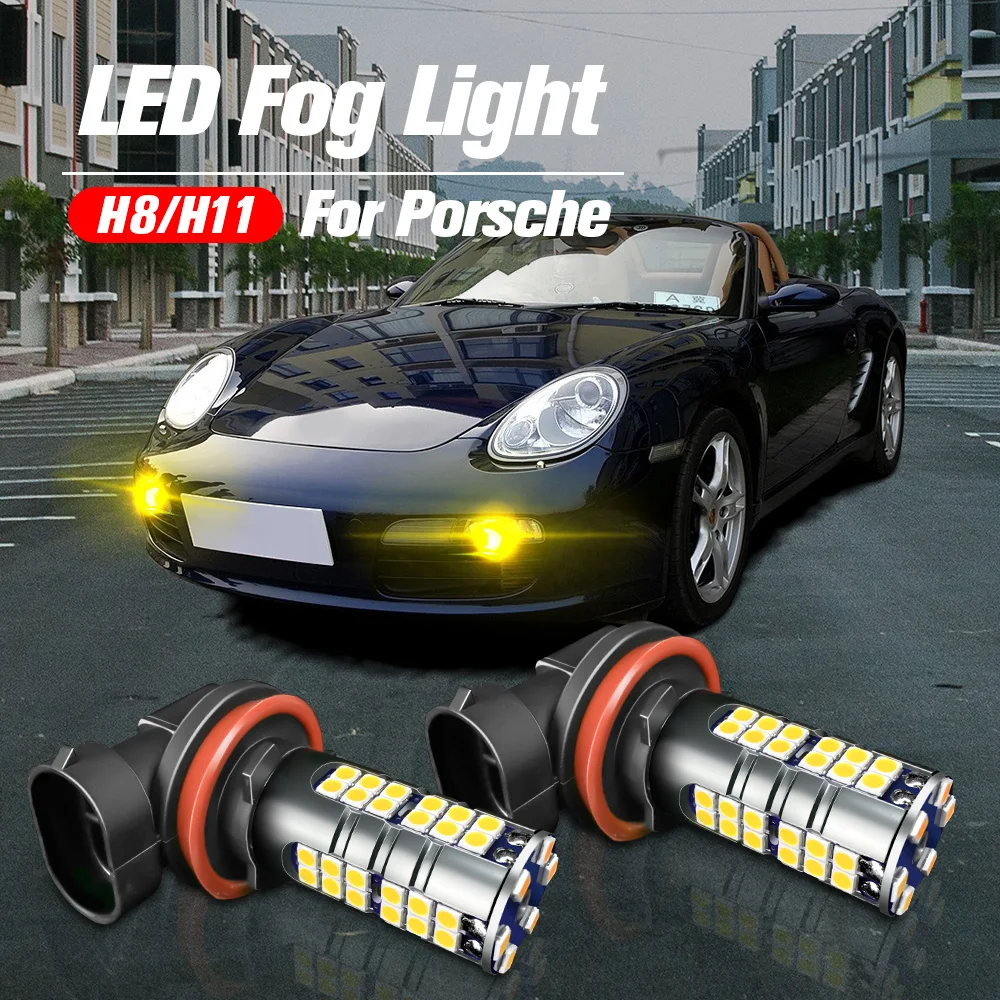 

2x LED Front Fog Light Blub H8 Lamp Canbus No Error For Porsche 911 997 Boxster 987 2004 2005 2006 2007 2008 2009 2010 2011 2012