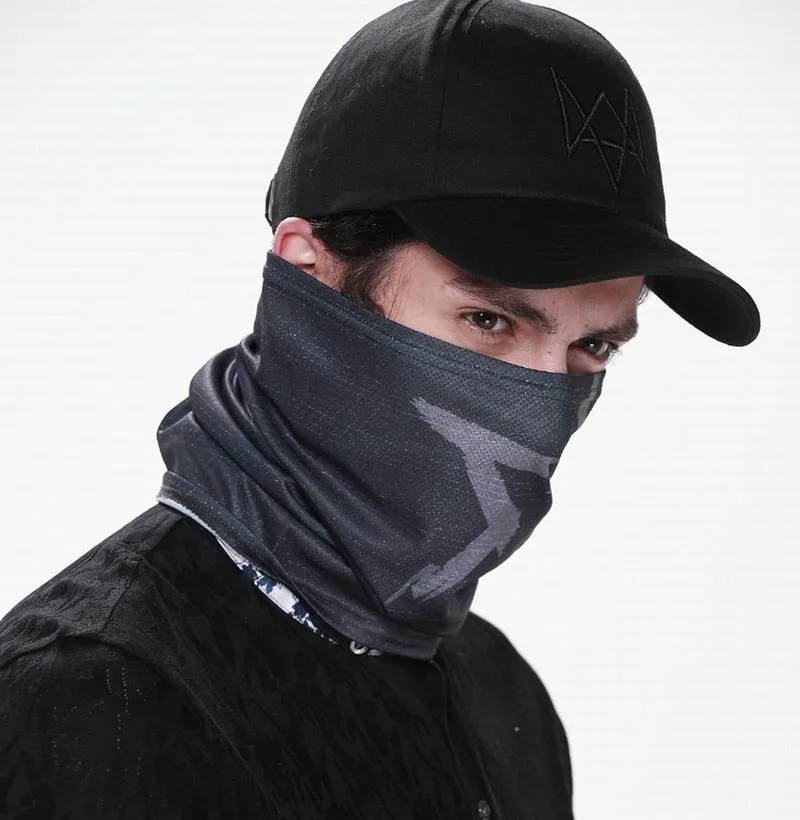 Scarf Costume Mask+cap Watch Dogs Aiden Pearce Face MASK Neck Warmer Video Game Cosplay