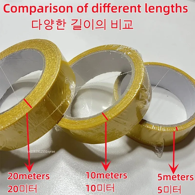 5/10m/20m Fixation Double Sided Tape Heavy Duty Translucent Mesh Strong Adhesive Waterproof Super Traceless Cloth Base Tapes