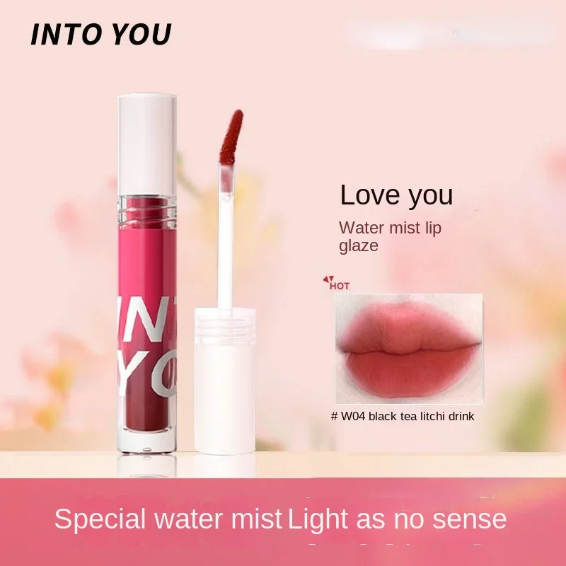 INTO YOU Beauty Water Mist Lip Glaze Lasting Non-stick Cup Matte Mousse Lipstick Natural Nude Color Sexy Lips Makeup Maquiagem