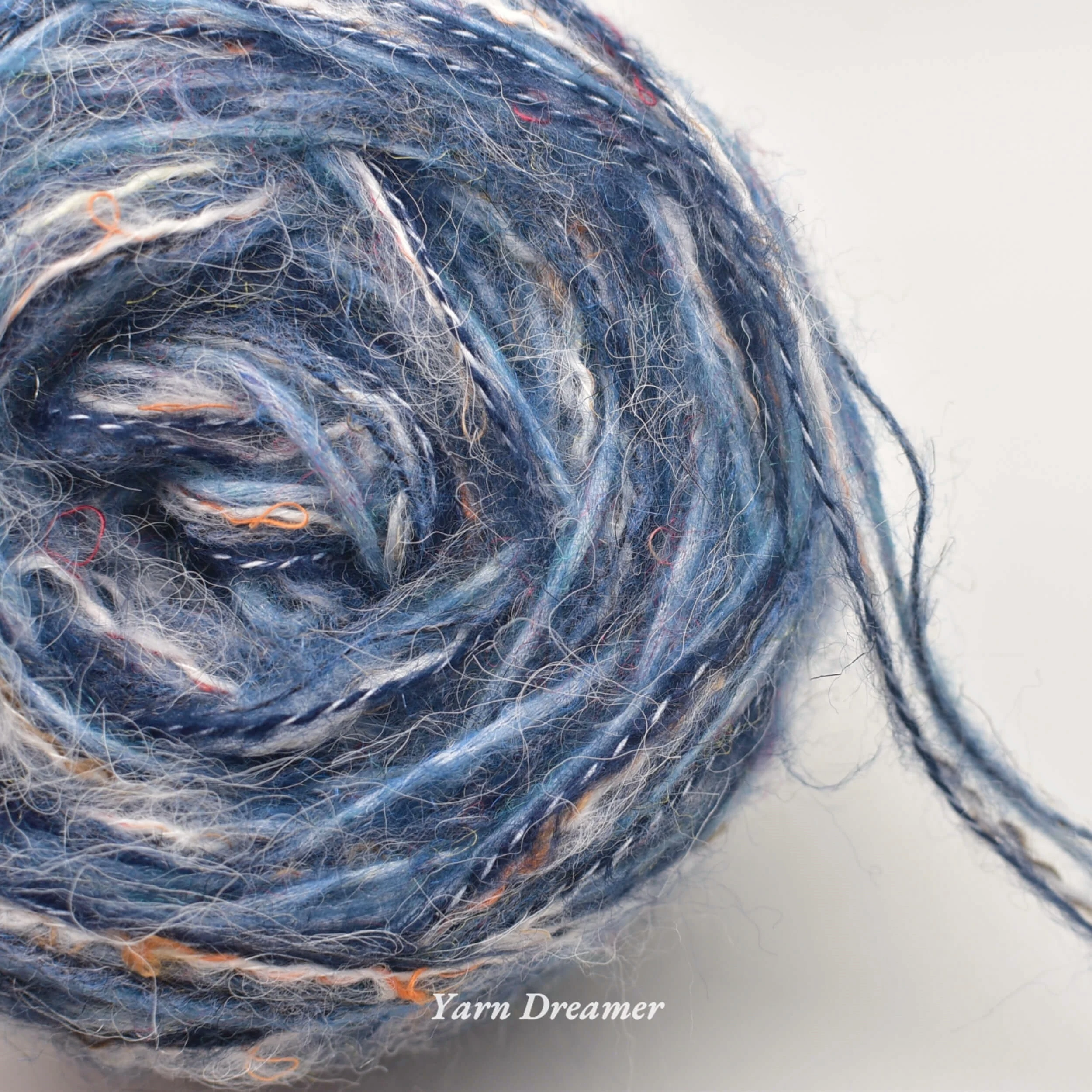 

Tweed Yarns for Knitting Textured Crochet Yarn for DIY Scarf Beanie Crochet Bag Starry Sky Denim Blue Hand-mixed Fluffy Yarn