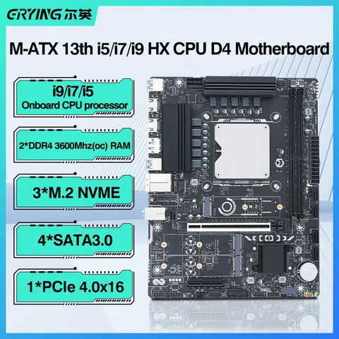 ERYING M-ATX 13th i5/i7/i9 13980HX 13950HX 13900HX 13850HX 13700HX CPU placa base Combo DDR4 NVME M.2 PCIe4.0 juego de PC de escritorio