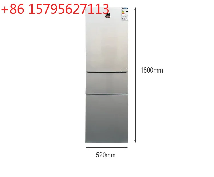 Three-door refrigerator, small and medium-sized household direct cooling three-door three-temperature medium door soft freezing
