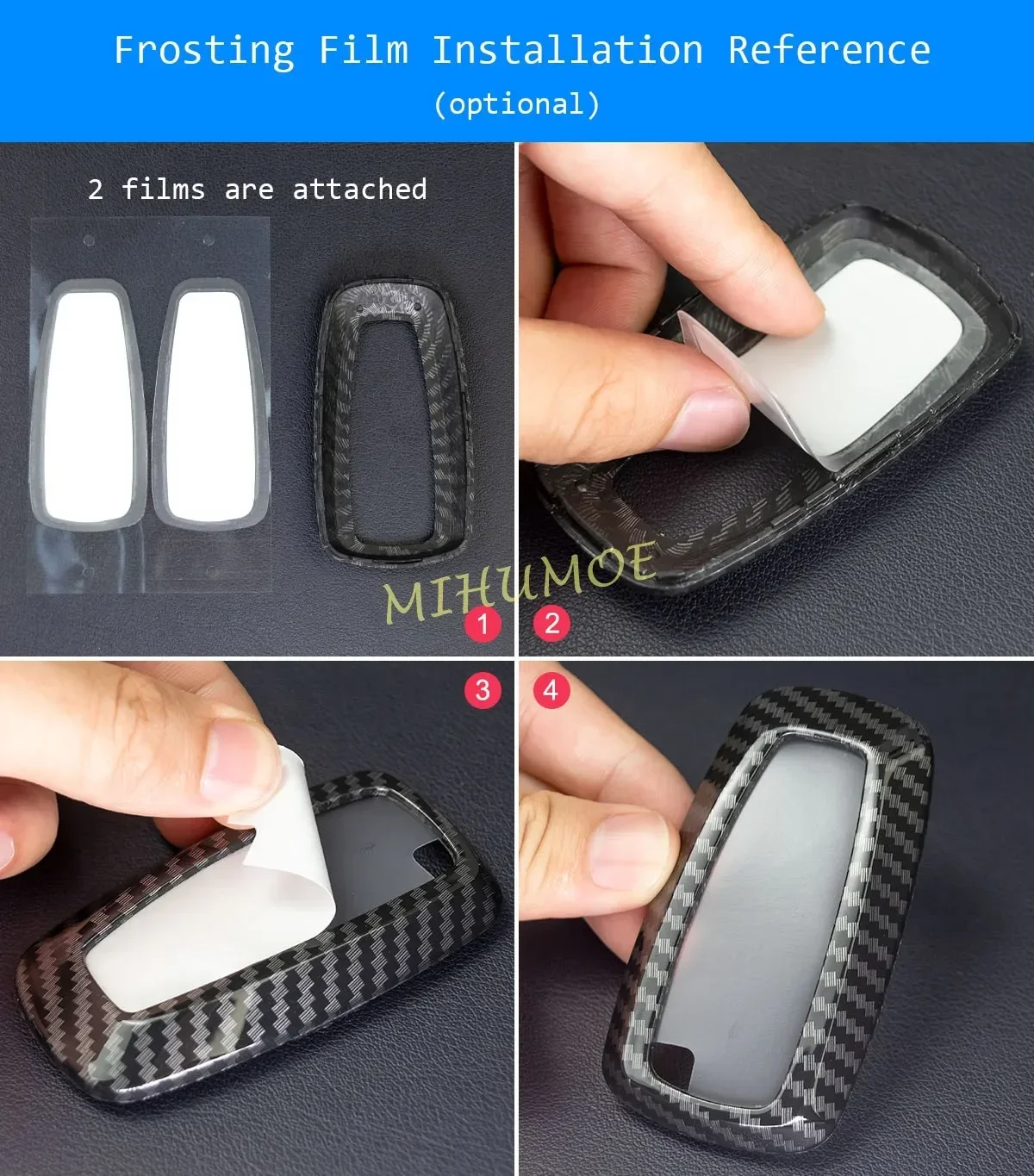 Car Smart Key Fob Cover Case Shell For Chevry Chevrolet Tahoe Suburban GMC Yukon Canyon Buick Envision Carbon Fiber Keychain