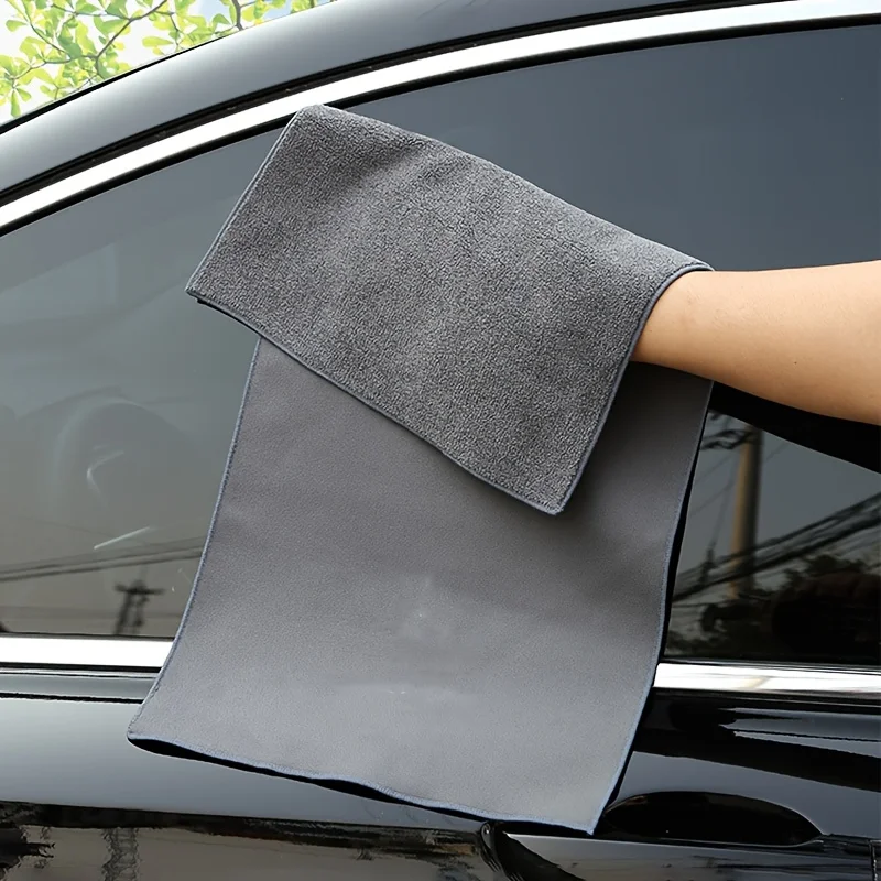 ​ 2 قطعة منشفة الصوف المرجاني غسيل السيارات تجفيف منشفة مزدوجة الوجهين ماصة سيارة غير وسم مرآة تنظيف الملابس لوازم غسيل السيارات