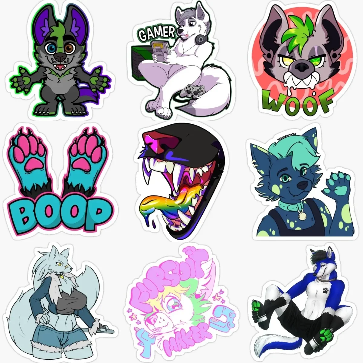 

Creative Femboy Furry Wolf PVC Waterproof Stickers Accessories for Decorate Table Fridge Car Truck Helmet Camper Bumper Decal