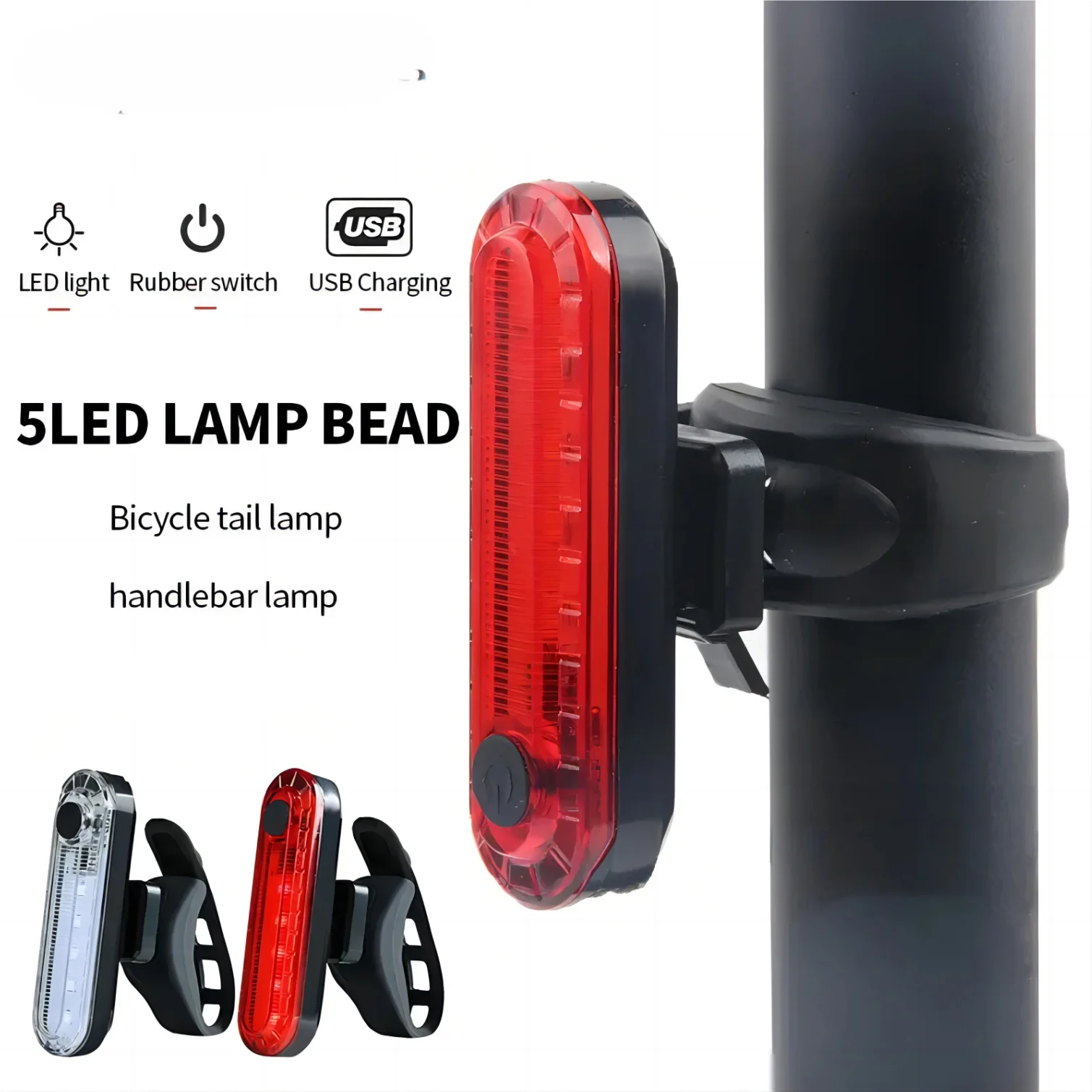 

Bicycle Rear Lights USB Rechargeable Bike Tail Light Cycling Taillights Flashing 4 Modes for Night Riding Bike Light Back Lamp