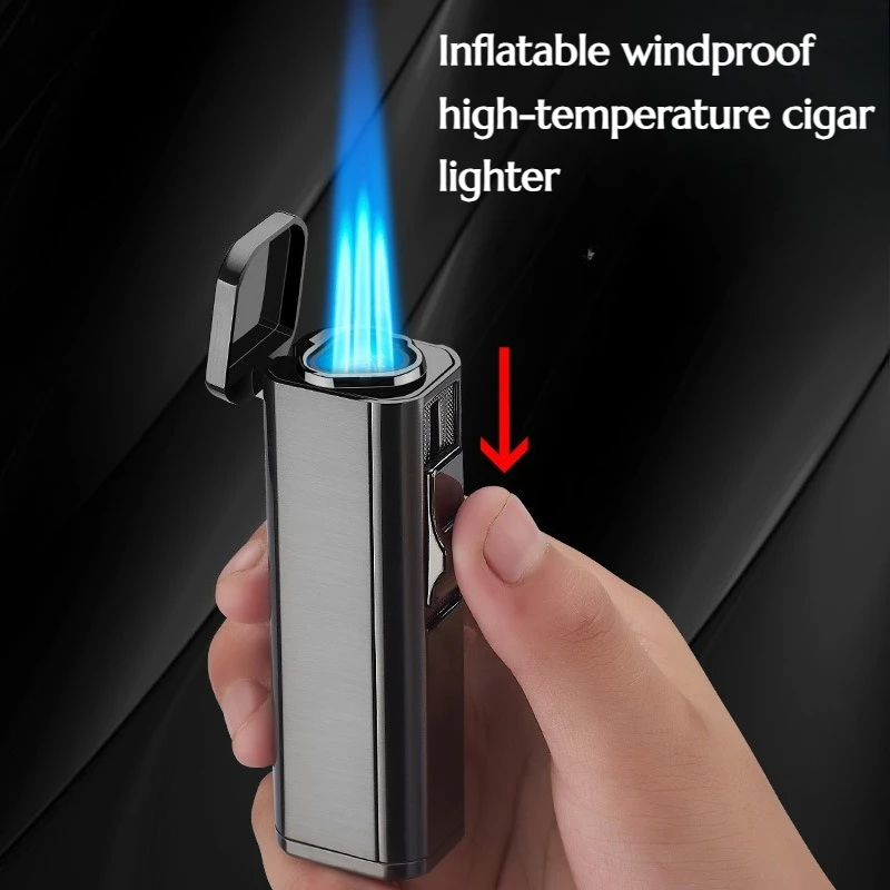

NEW Directly Charging Inflatable Anti-wind Lighter with High-temperature Blue Flame Cigar Moxibustion Spray Gun