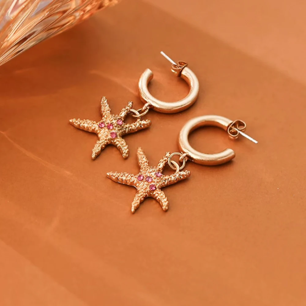 

Long Five-Pointed Ear Studs with New Yellow Design Simple 2025 Style Perfect Birthday Gift for Everyday Travel Accessory