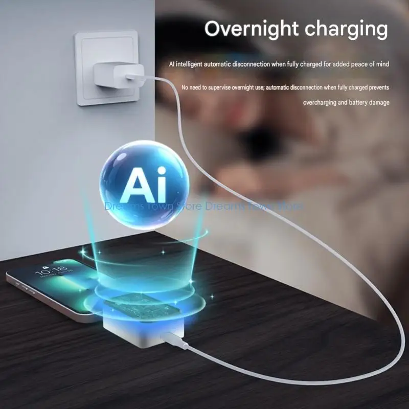 HX6A USB C Charging Split Adapter for Full Pause, Type C Male to Female Form with 140W Capacity for Desk, Home, and Carry Use